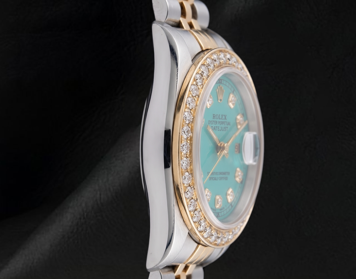 Rolex 69173 Datejust 26mm Turquoise Diamond Dial Yellow Gold and Stainless Steel Watch