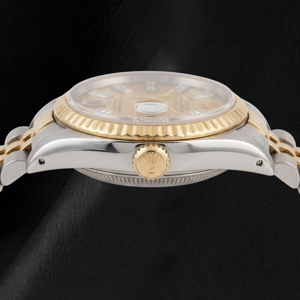 Rolex 6917 Datejust 26mm Champagne Baguette Diamond Dial Two Tone Watch