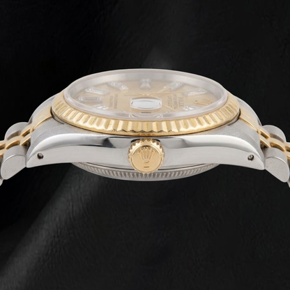 Rolex 6917 Datejust 26mm Champagne Baguette Diamond Dial Two Tone Watch