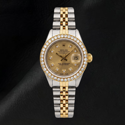 Rolex 6917 Datejust 26mm Champagne Diamond Dial Two Tone Watch