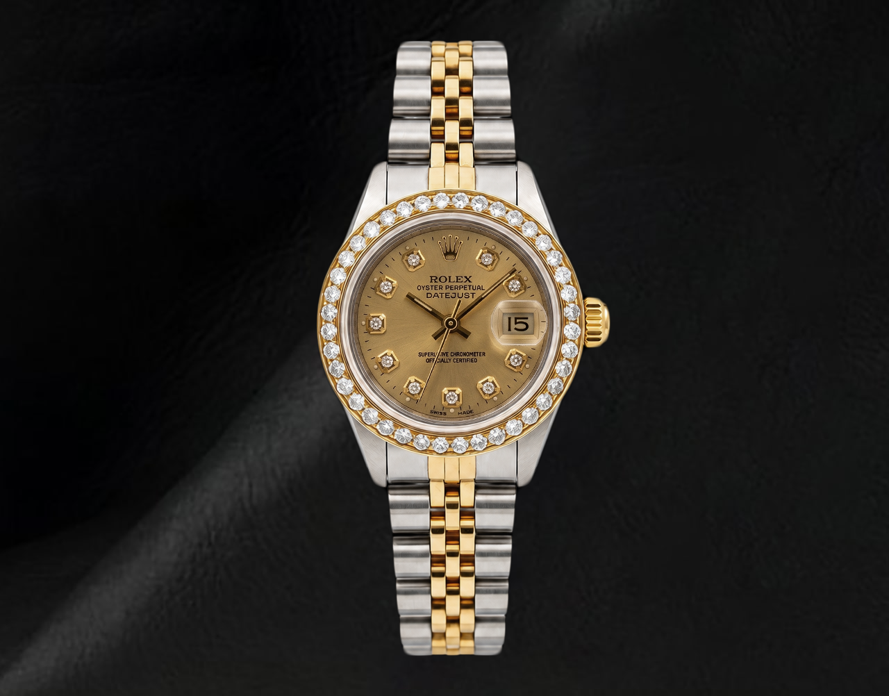 Rolex 6917 Datejust 26mm Champagne Diamond Dial Two Tone Watch