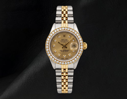 Rolex 6917 Datejust 26mm Champagne Diamond Dial Two Tone Watch