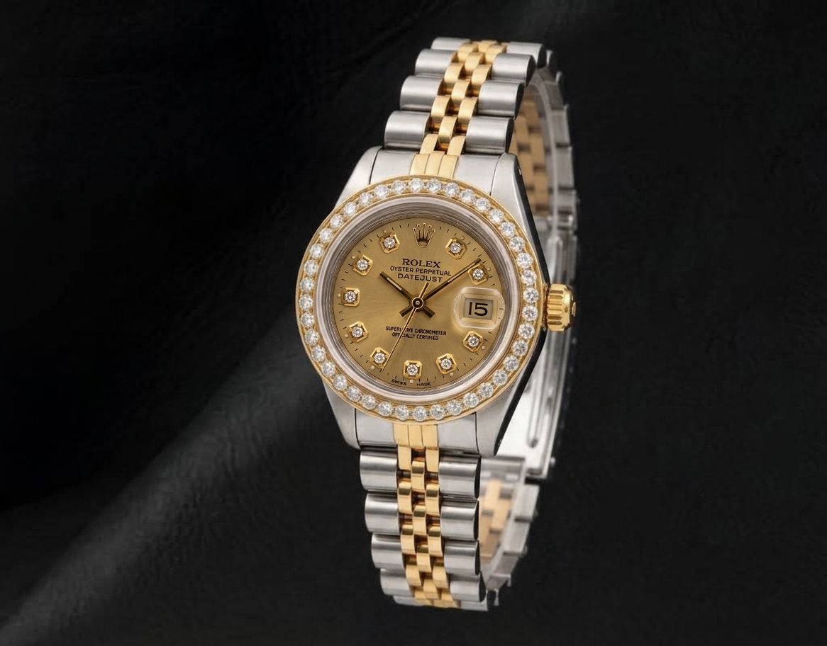 Rolex 6917 Datejust 26mm Champagne Diamond Dial Two Tone Watch