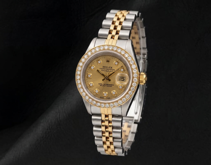 Rolex 6917 Datejust 26mm Champagne Diamond Dial Two Tone Watch
