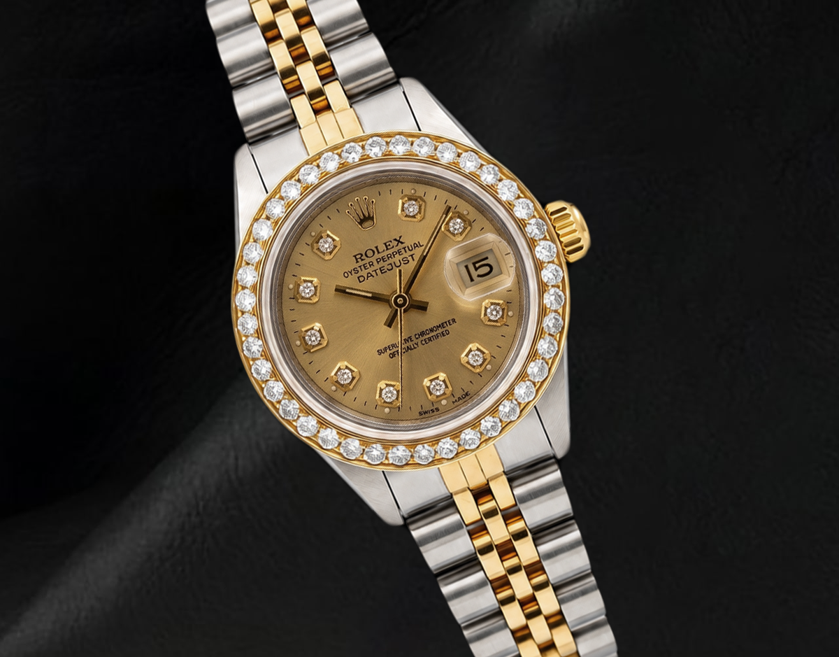 Rolex 6917 Datejust 26mm Champagne Diamond Dial Two Tone Watch