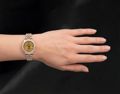 Rolex 6917 Datejust 26mm Champagne Diamond Dial Two Tone Watch
