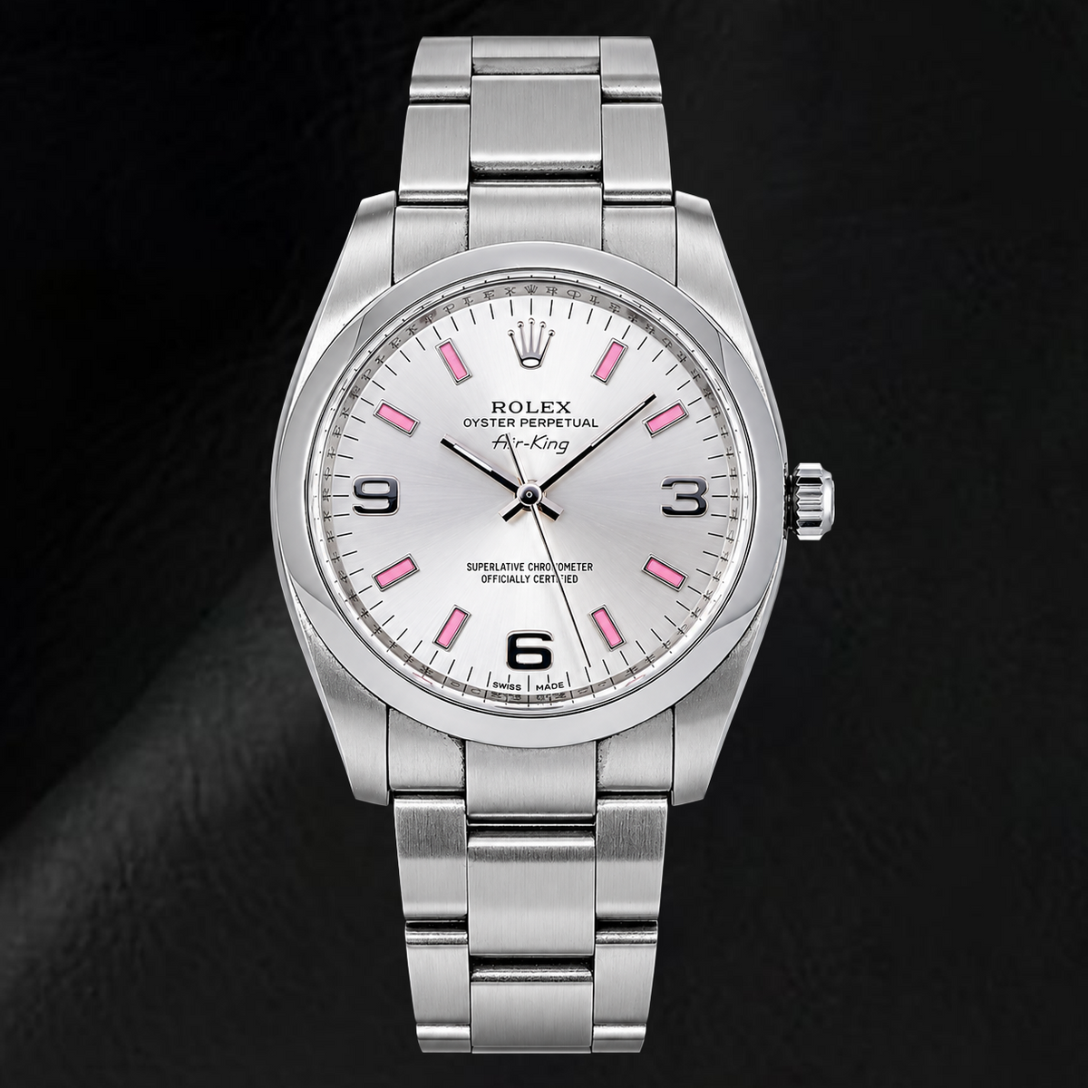 Rolex Air-King 114200 34mm Silver Arabic Dial Stainless Steel Watch