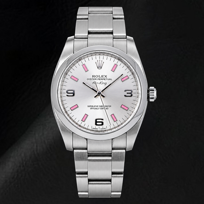 Rolex Air-King 114200 34mm Silver Arabic Dial Stainless Steel Watch