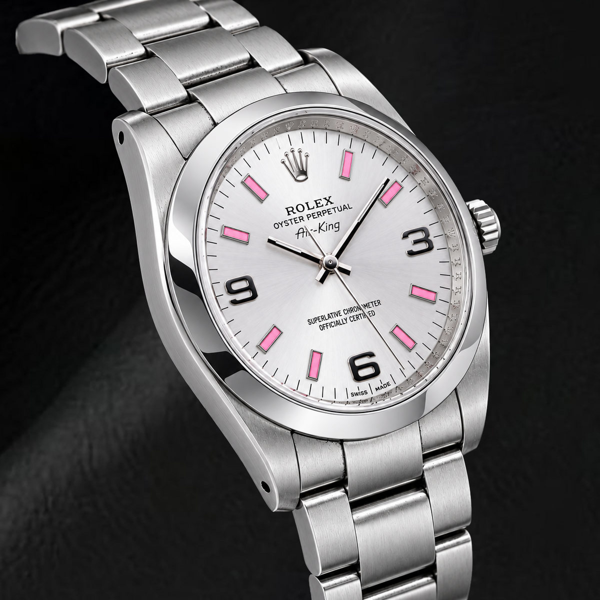 Rolex Air-King 114200 34mm Silver Arabic Dial Stainless Steel Watch