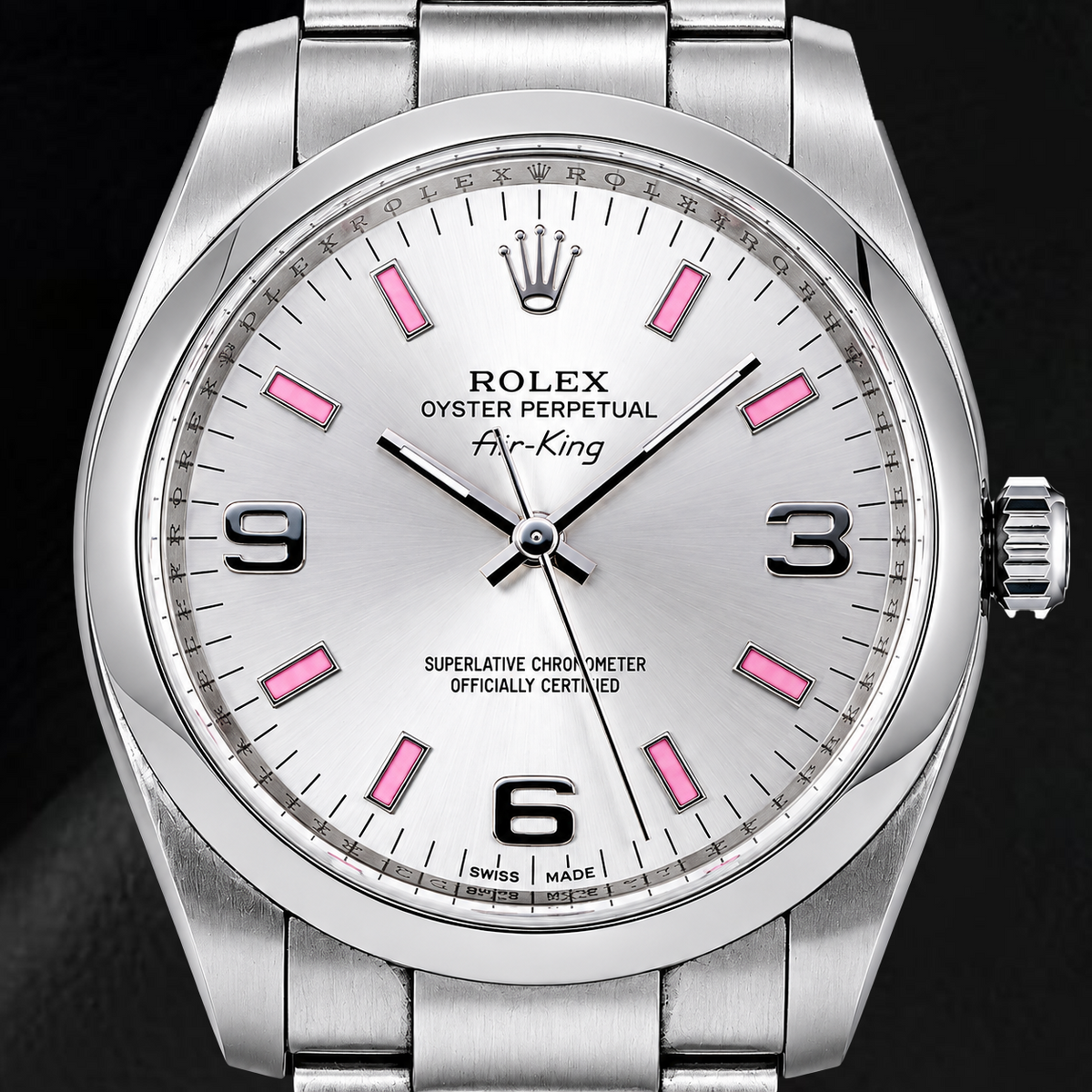 Rolex Air-King 114200 34mm Silver Arabic Dial Stainless Steel Watch