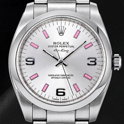 Rolex Air-King 114200 34mm Silver Arabic Dial Stainless Steel Watch