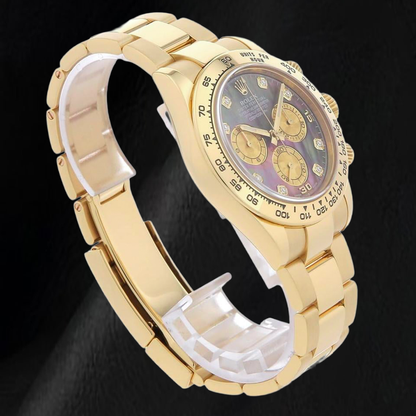 Rolex Cosmograph Daytona 116508 40mm Black Mother Of Pearl Dial Yellow Gold Watch