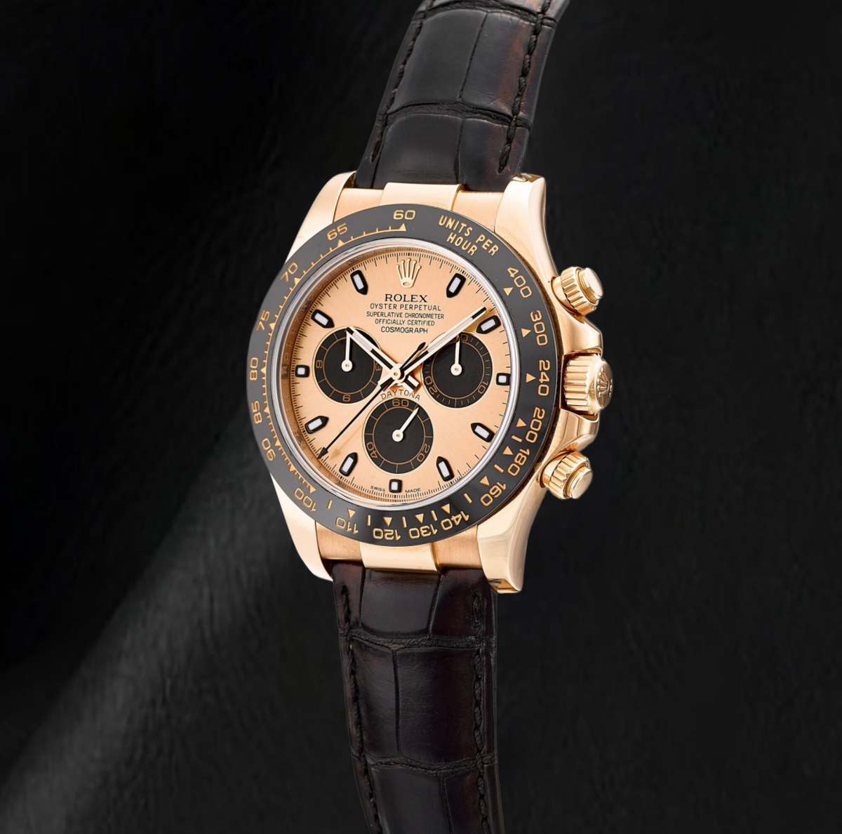 Rolex Cosmograph Daytona 116515LN 40mm Champagne Dial Black Oysterflex Strap