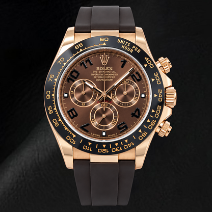 Rolex Cosmograph Daytona 116515LN 40mm Chocolate Arabic Dial Brown Rubber Strap Watch