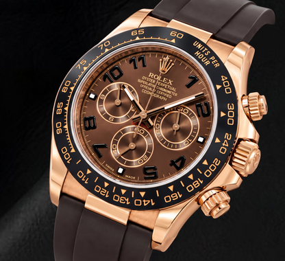 Rolex Cosmograph Daytona 116515LN 40mm Chocolate Arabic Dial Brown Rubber Strap Watch