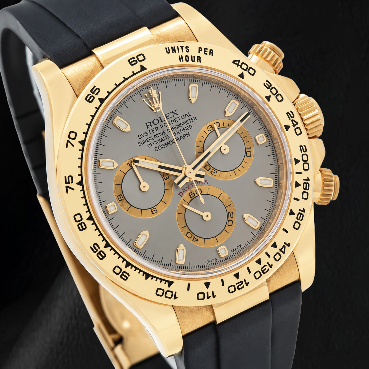 Rolex Cosmograph Daytona 116518LN 40mm Gray Dial Black Oysterflex Strap