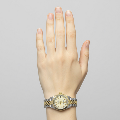 Rolex Date-just 31mm Two Tone Ivory Dial Women Watch P4