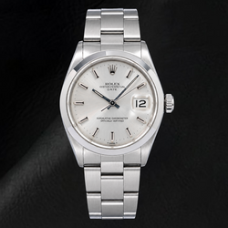 Rolex Date 1500 34mm Silver Stick Dial Stainless Steel Watch