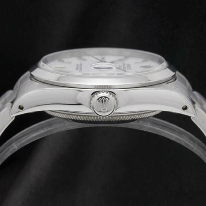 Rolex Date 1500 White Roman Dial 34mm Stainless Steel Watch