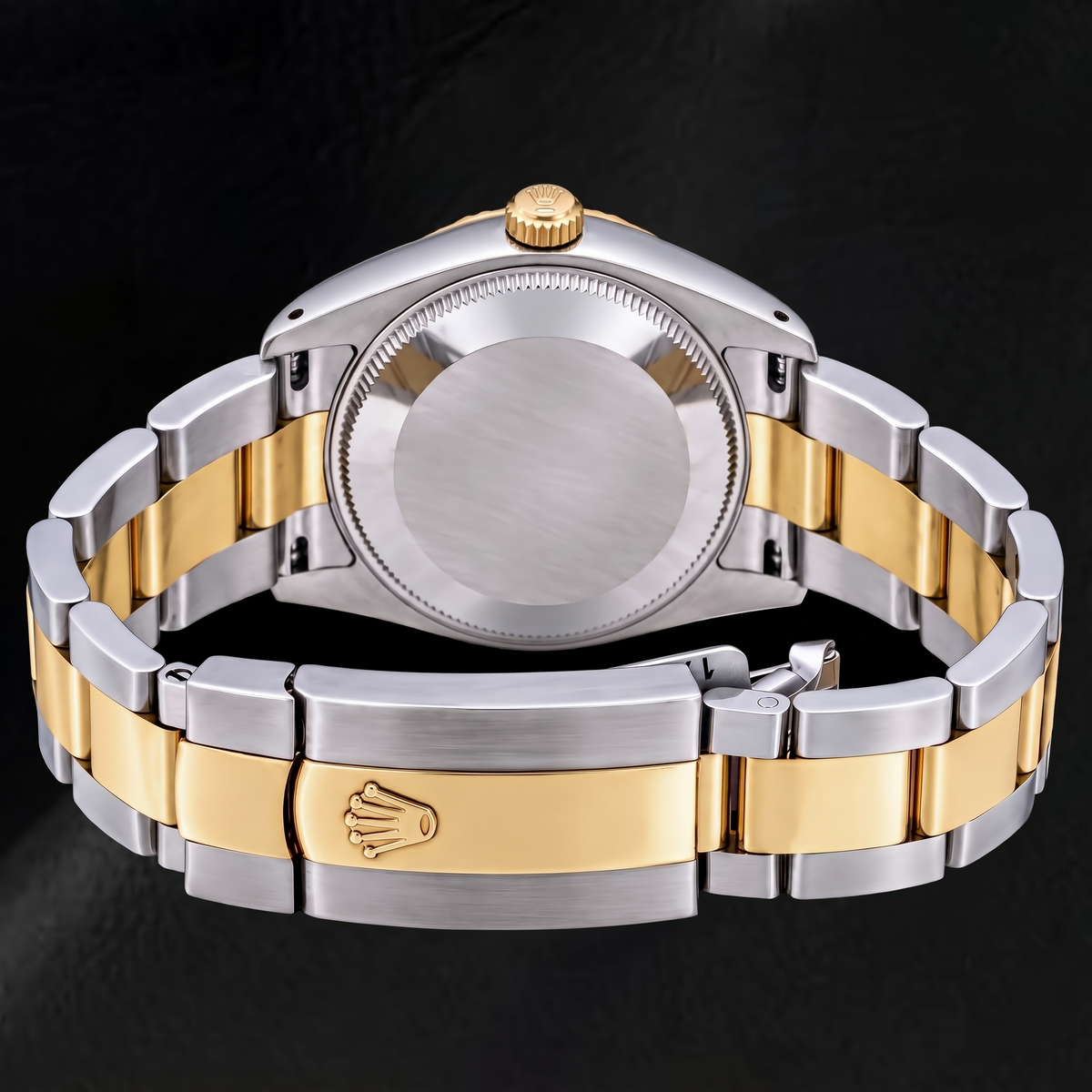 Rolex Date 15053 34mm Champagne Stick Dial Two Tone Watch