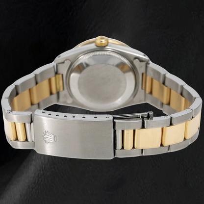 Rolex Date 1505 34mm Red Diamond Dial Jubilee Bracelet Two Tone Watch
