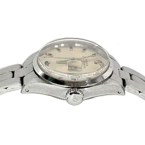 Rolex Date 26 mm Silver Stick Dial Stainless Steel Watch