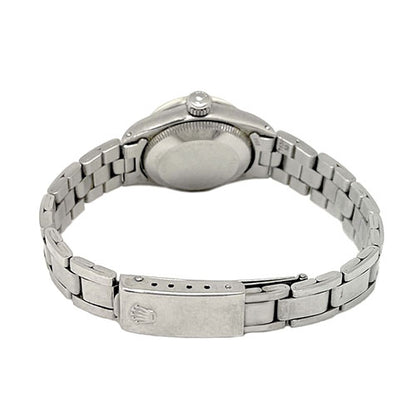 Rolex Date 26 mm Silver Stick Dial Stainless Steel Watch