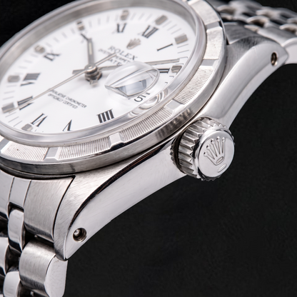 Rolex Date 34MM 15010 White Roman Dial Stainless Steel Jubilee Bracelet Watch