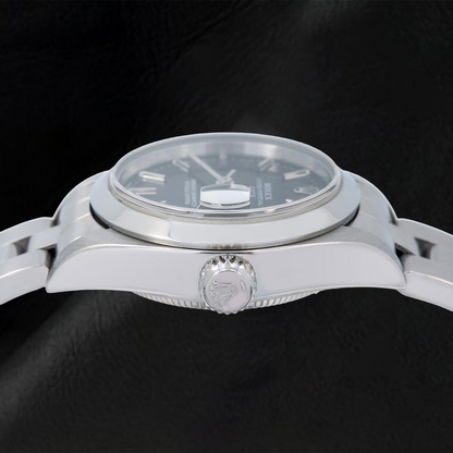 Rolex Date 6916 26mm Black Stick Dial Smooth Bezel Stainless Steel Watch