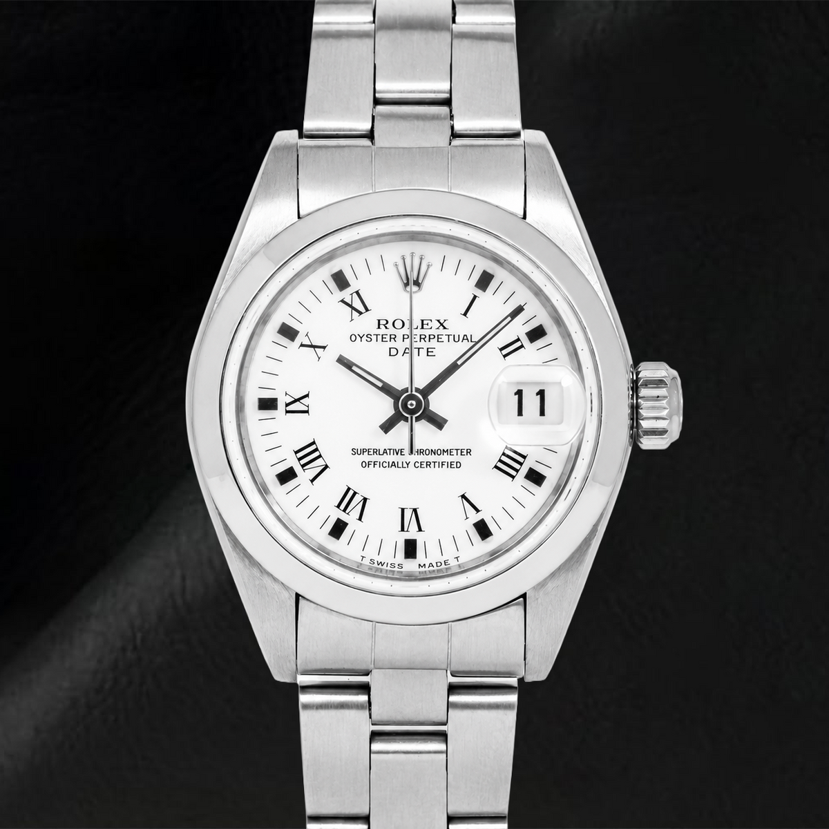 Rolex Date 6916 26mm White Roman Dial Stainless Steel Oyster Bracelet Watch