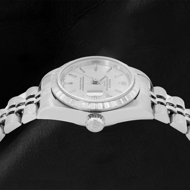 Rolex Date 6924 26mm Silver Stick Dial Stainless Steel Jubilee Bracelet Watch
