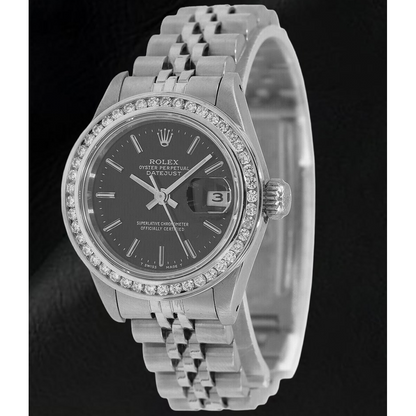 natural round diamond 1ct watch side angle