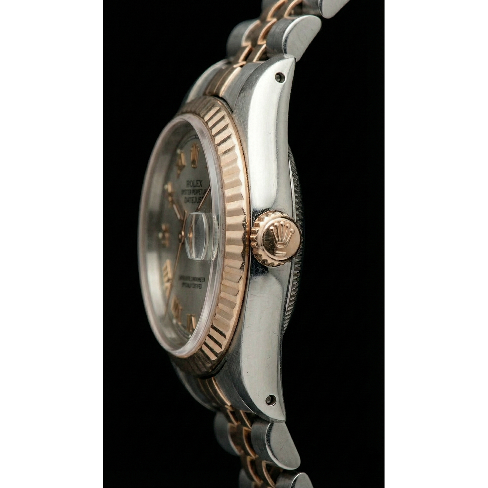 Rolex Date Just Women Watch Ss & Yellow Gold Fluted Bezel