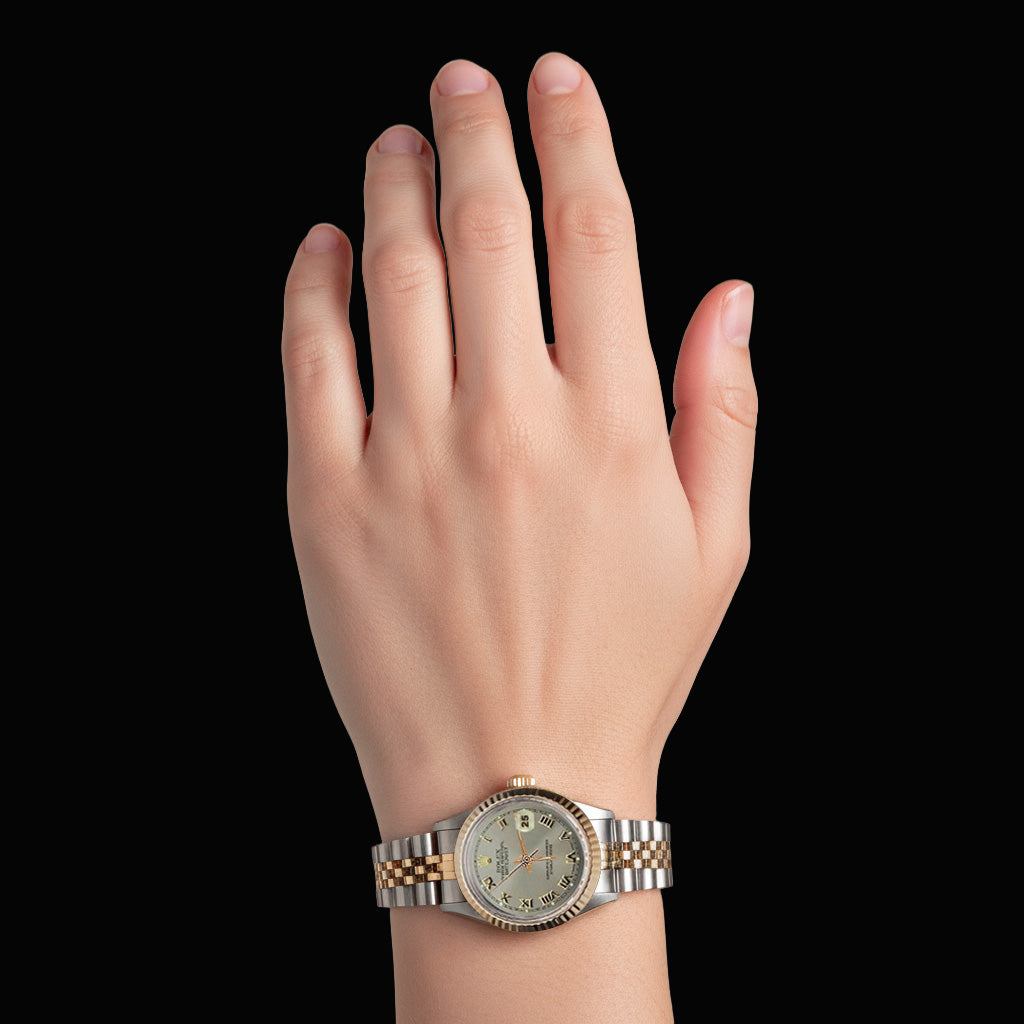 Rolex Date Just Women Watch Ss & Yellow Gold Fluted Bezel P2