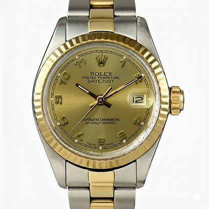 Rolex Date Watch Ladies Rolex Arabic Dial Two Tone