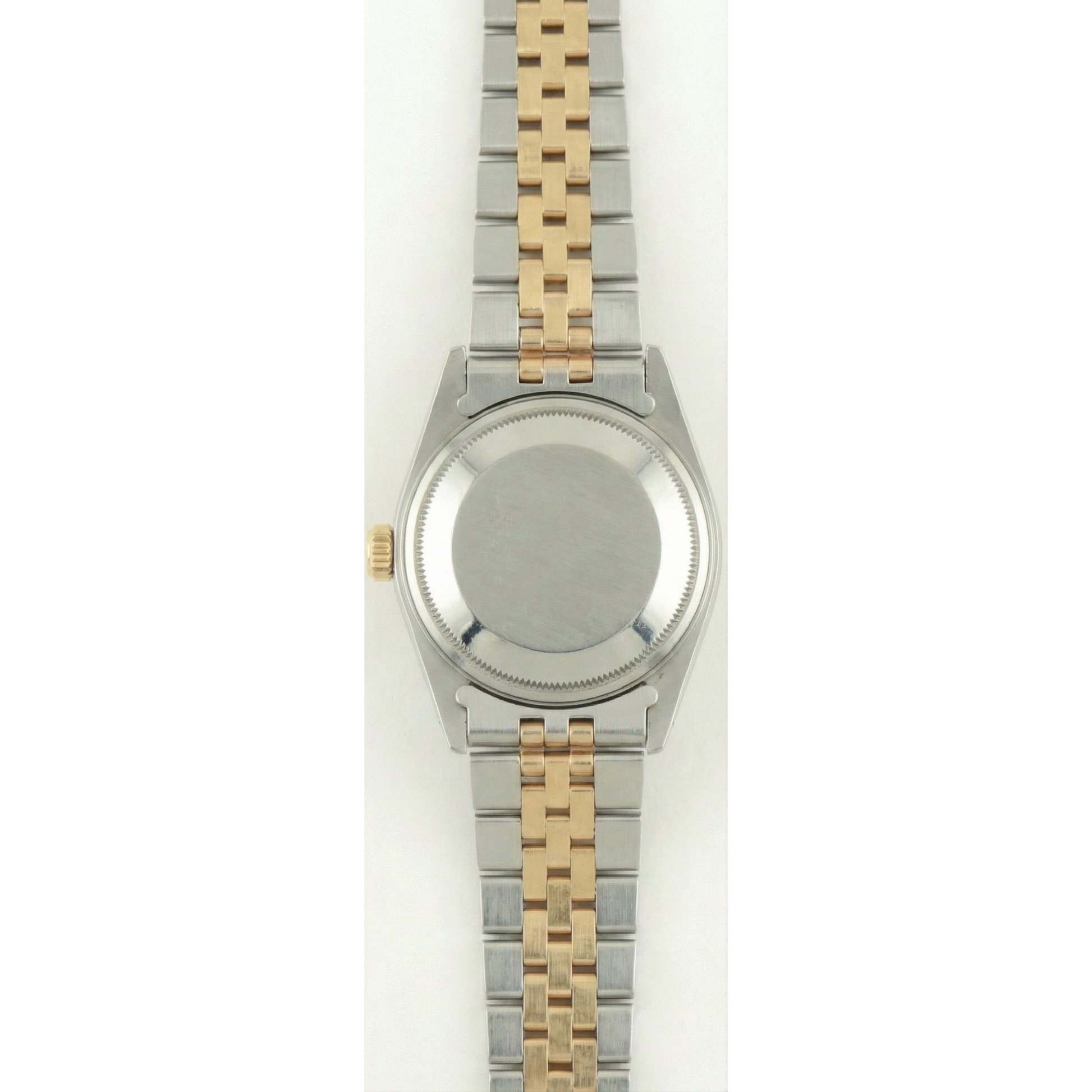 Rolex Date Watch Silver Stick Dial Diamond Bezel Ss & Gold Jubilee
