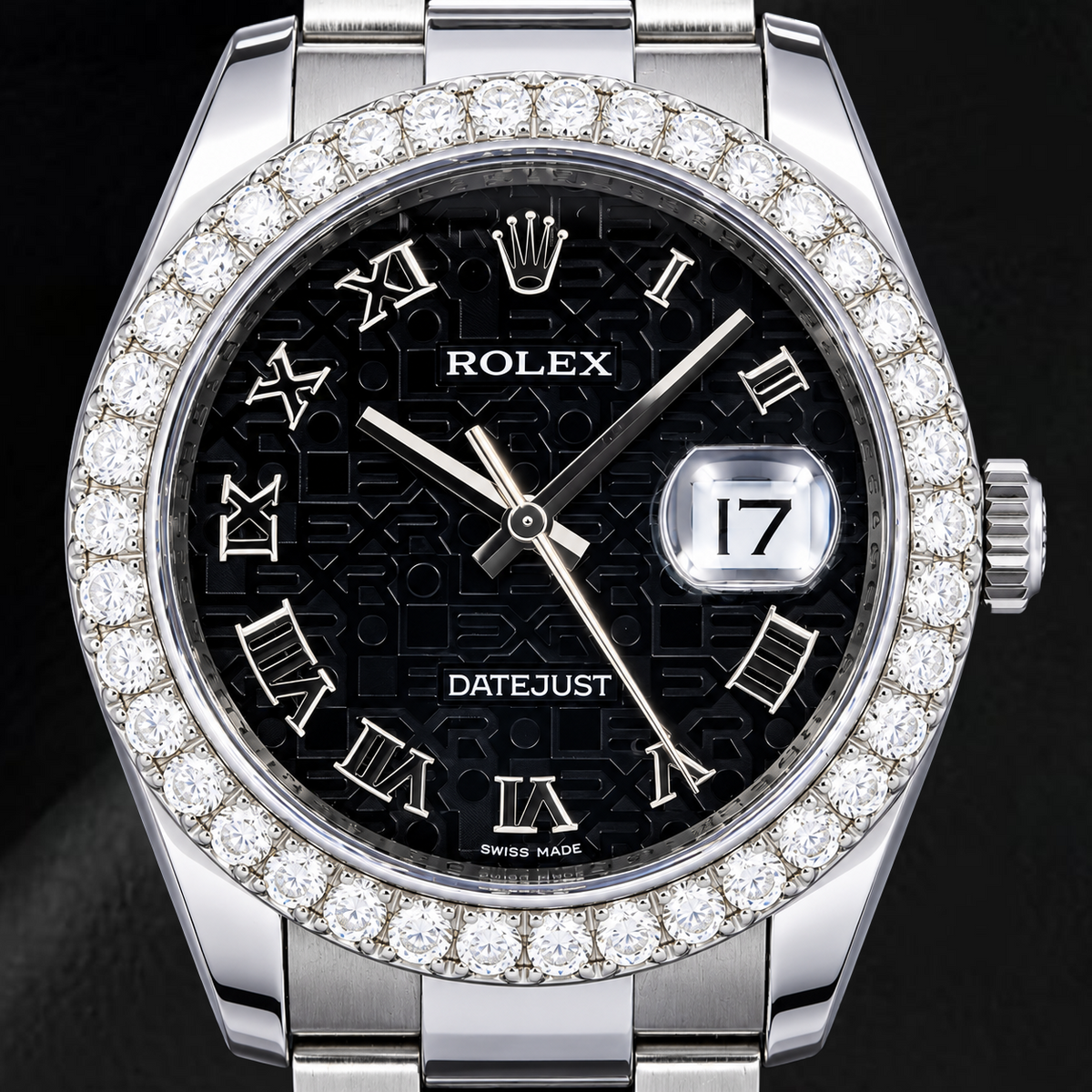 Rolex Datejust 116200 36mm Black Jubilee Roman Dial Stainless Steel Watch