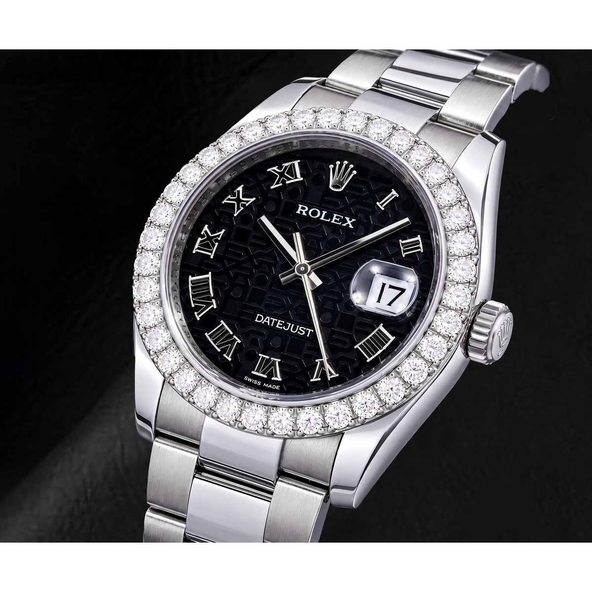 Rolex Datejust 116200 36mm Black Jubilee Roman Dial Stainless Steel Watch