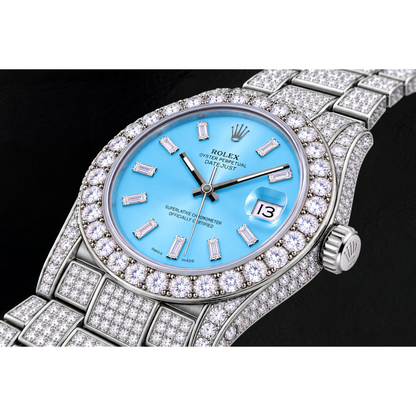 Rolex Datejust 116200 36mm Ice Blue Baguette Diamond Dial Stainless Steel Watch