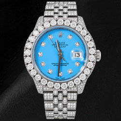 Rolex Datejust 116200 36mm Ice Blue Diamond Dial Stainless Steel Watch