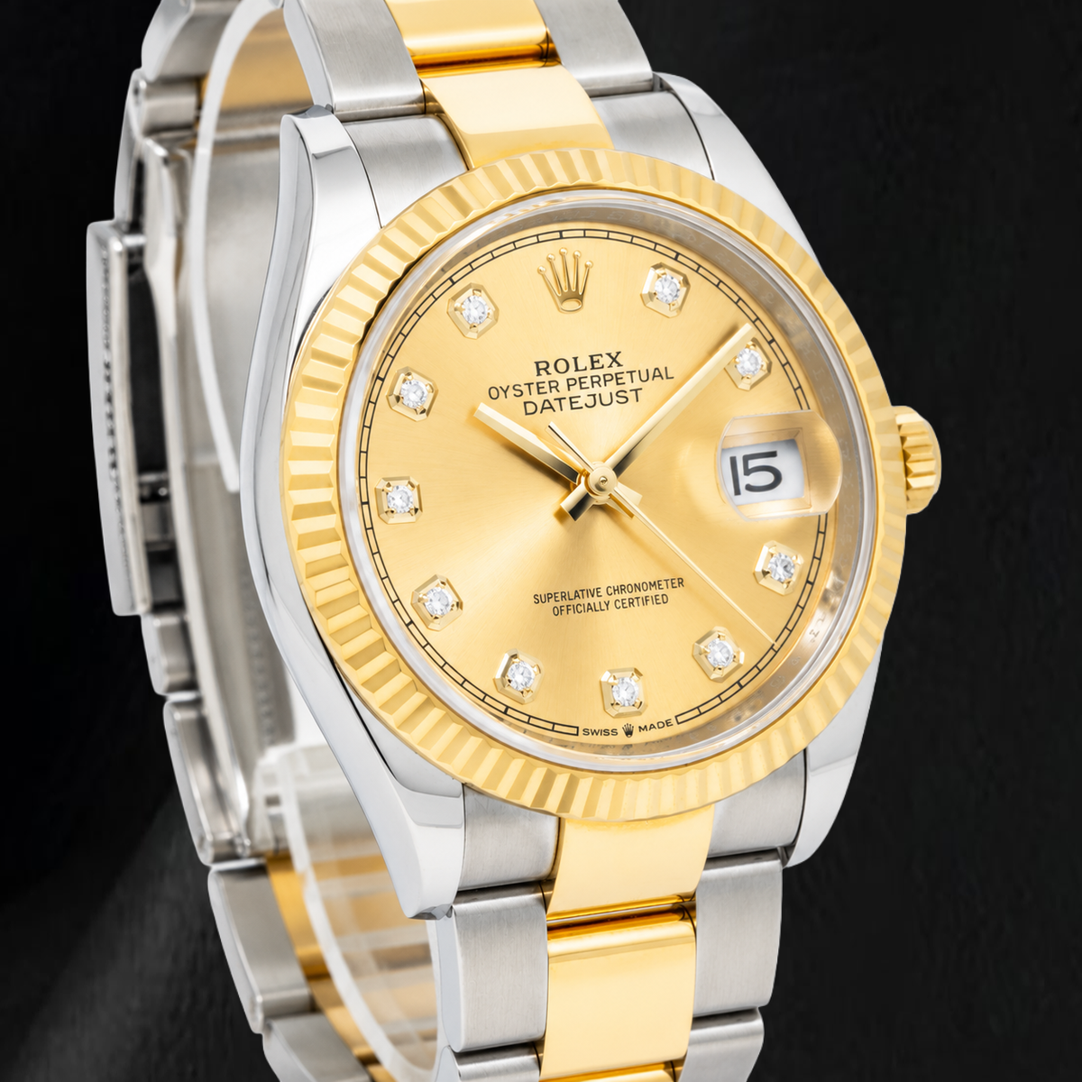 Rolex Datejust 116233 36mm Champagne Diamond Dial Two Tone Watch