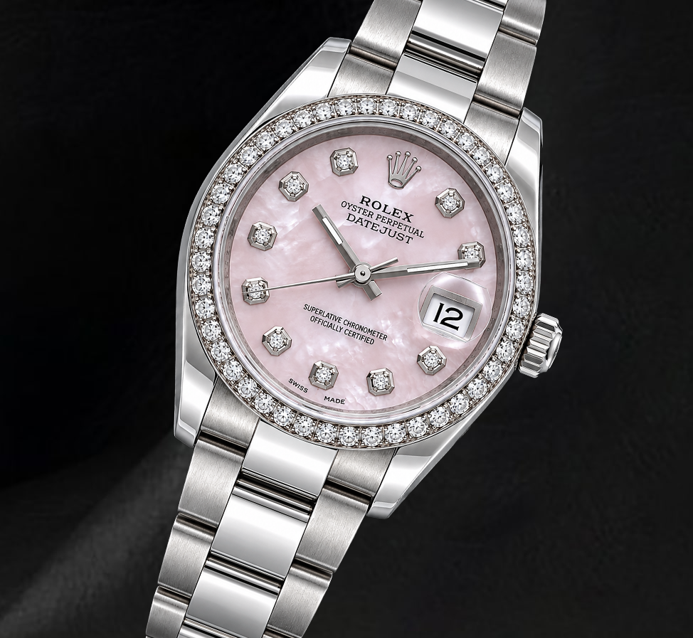 Rolex Datejust 116234 36mm Pink Mother of Pearl Diamond Dial Stainless Steel Watch