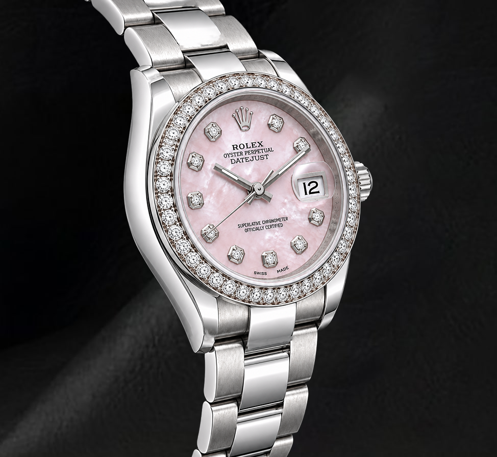 Rolex Datejust 116234 36mm Pink Mother of Pearl Diamond Dial Stainless Steel Watch