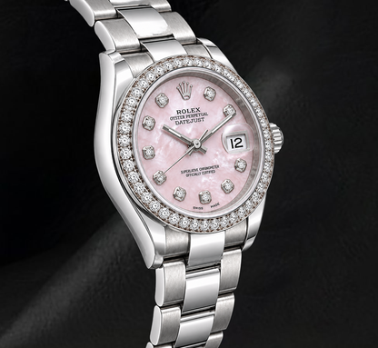 Rolex Datejust 116234 36mm Pink Mother of Pearl Diamond Dial Stainless Steel Watch