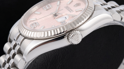 Rolex Datejust 116234 36mm Pink Wave Arabic Diamond Dial Stainless Steel Watch