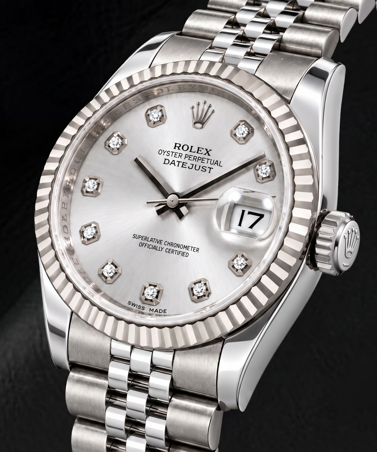 Rolex Datejust 116234 36mm Silver Diamond Dial Stainless Steel Watch