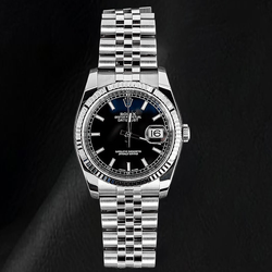 Rolex Datejust 11623 36mm Black Stick Luminous Dial Stainless Steel Watch
