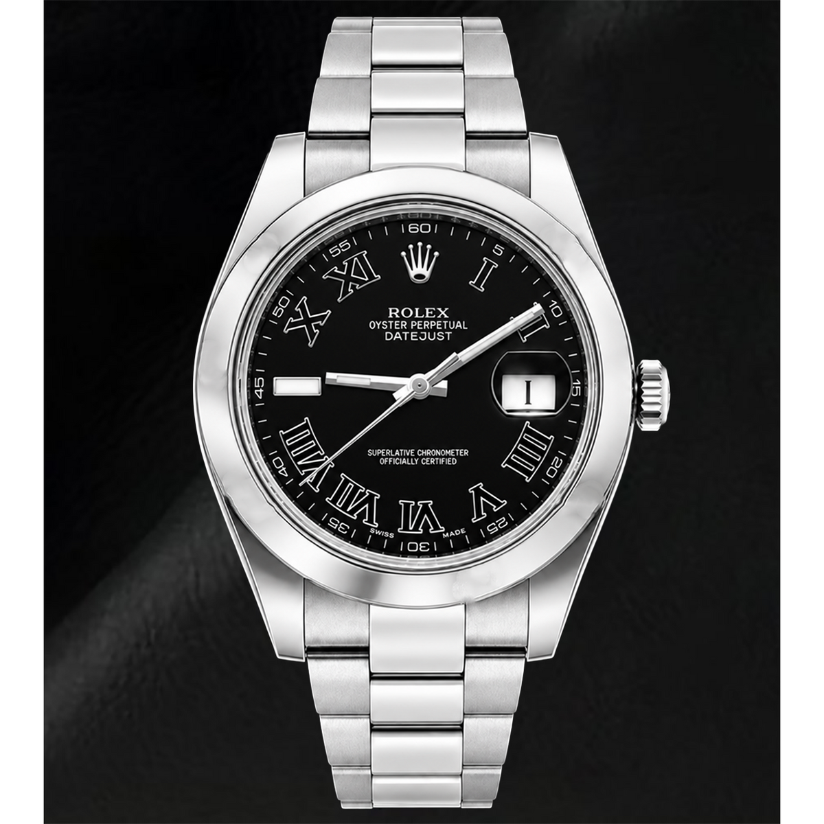 Rolex Datejust 116300 41mm Black Roman Dial Stainless Steel Watch