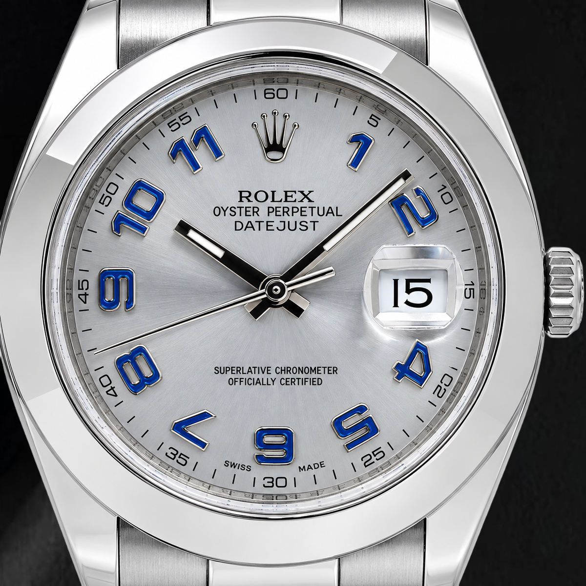 Rolex Datejust 116300 41mm Silver Arabic Dial Stainless Steel Watch