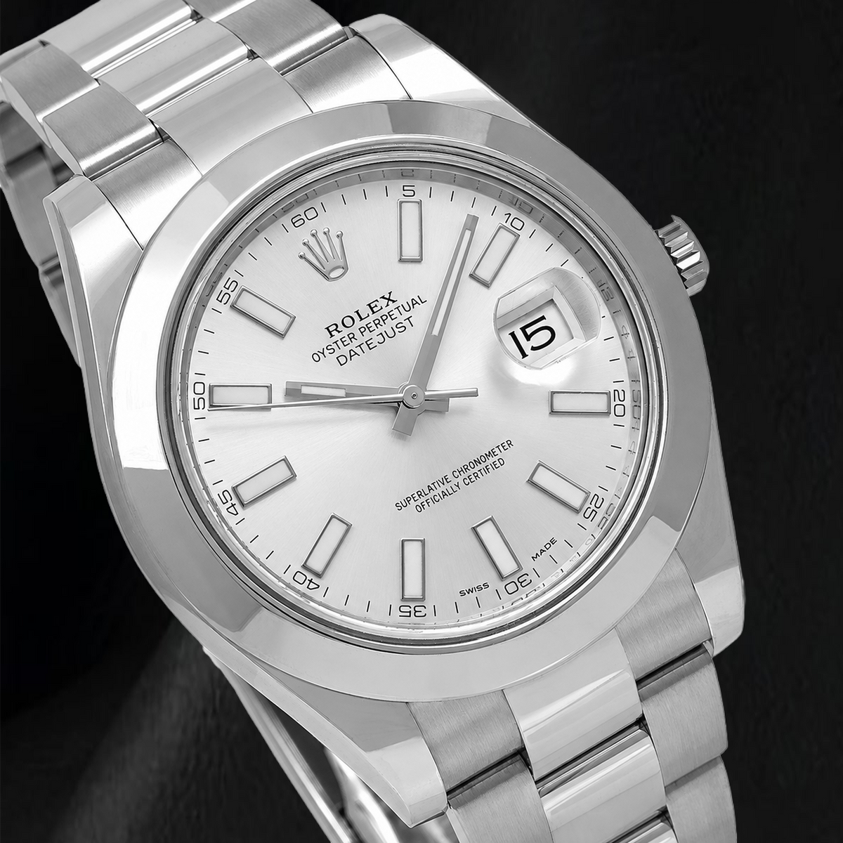 Rolex Datejust 116300 41mm Silver Stick Dial Stainless Steel Watch